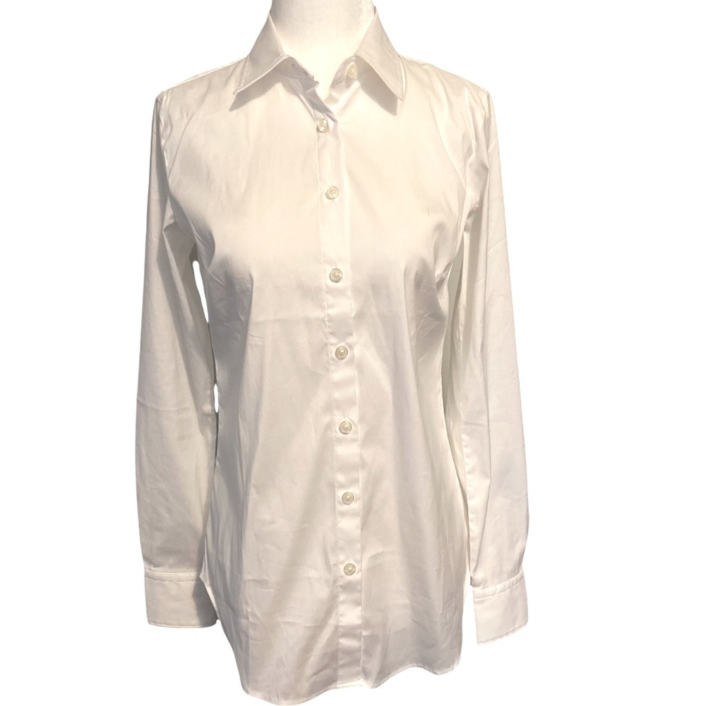 ANN TAYLOR White Long Sleeve Blouse NWT Size 0
